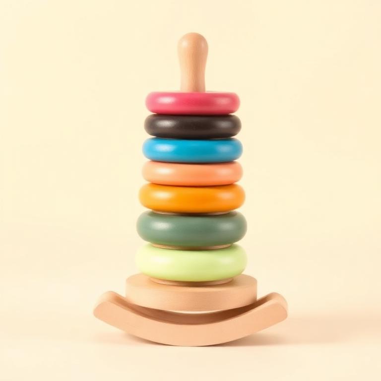 Wooden Stacking Rings Tower